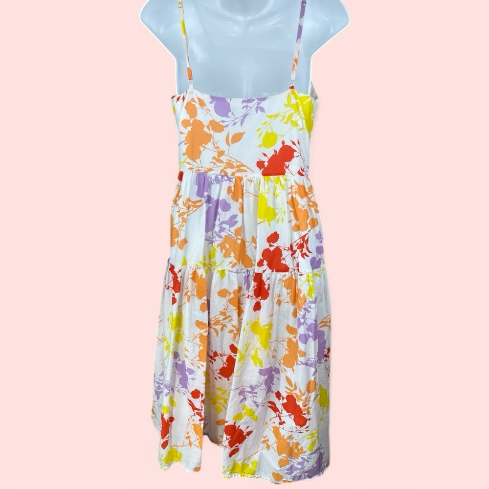 Peter Som size 0 RTR Yellow Red floral Sundress Spaghetti Strap Midi - Picture 5 of 15